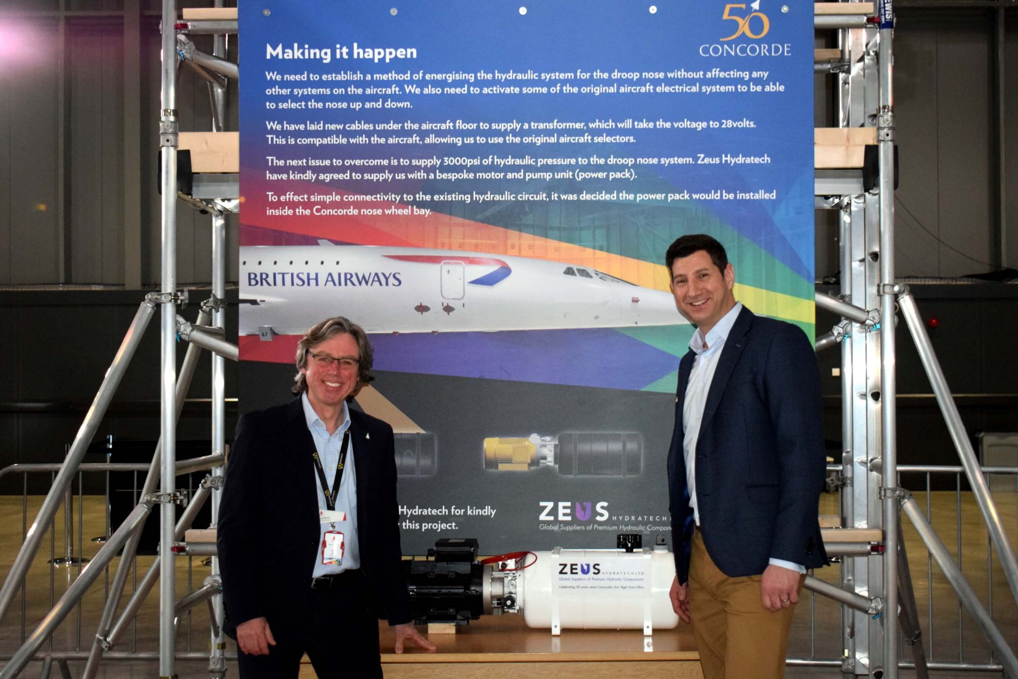 Lloyd Burnell of Aerospace Bristol with Oliver Starr of Zeus Hydratech Limited