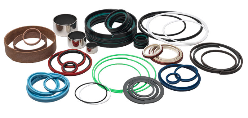 A selection of various hydraulic seals.
