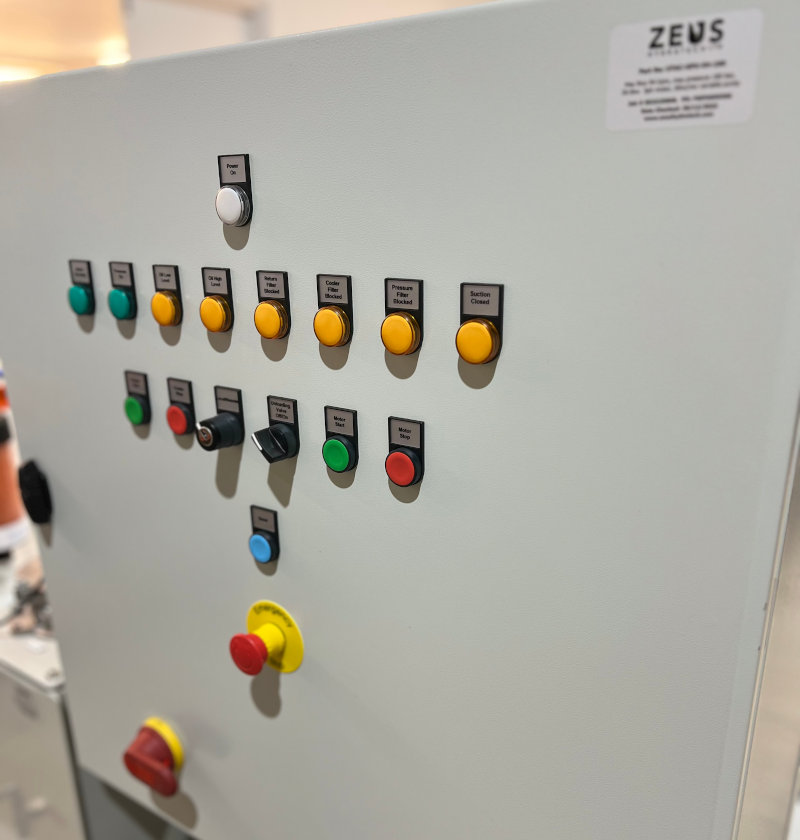 A look at one of Zeus Hydratech's recently supplied Electronic Control panels, supplied with a Power Pack.