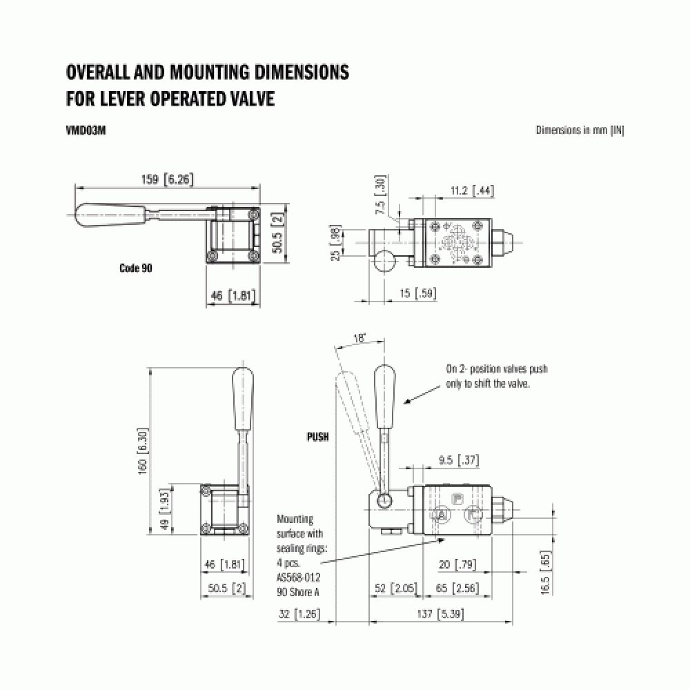 高品質 CONTINENTAL HYDRAULICS VMD 03 M-3 A-G-10-B WAY%ECMARGA%MANUAL LEVEL  OPERATED DIRECTIONAL CONTROL VALVE%ECMANTA%ALL PORTS BLOCKED%ECMANTA%3 POSI 